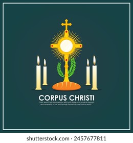 Vector illustration of Corpus Christi social media feed template