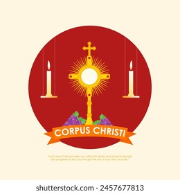 Vector illustration of Corpus Christi social media feed template