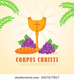 Vector illustration of Corpus Christi social media feed template