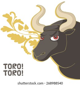 Vector Illustration. Corrida, bull.