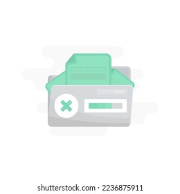 Vector illustration. Corrupt file, error document, and wrong file. Flat style design