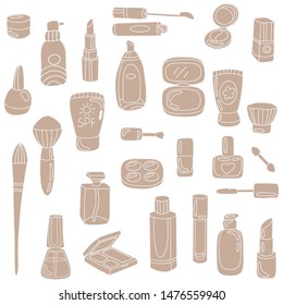 Vector illustration of cosmetic elements. Flat icon of cosmetics product.