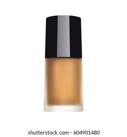 Vector illustration of cosmetic gold container. Realistic Cosmetic bottle. Container for cream, foams and other cosmetics. Template For Mock up Your Design.
