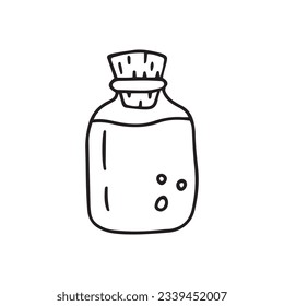 Vector illustration of cosmetic jar. Hand drawn, doodle.Isolated on white background