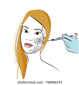 Vector illustration for a cosmetologist. Problems with the skin.