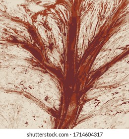 Vector illustration of cosmic planet surface of dark brown and beige colors.