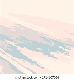 Vector illustration of cosmic planet surface of pastel pink, beige and green colors.
