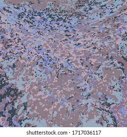 Vector illustration of cosmic planet surface of blue, violet and dark grey colors.
