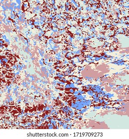 Vektorgrafik der kosmischen Planetenoberfläche von blauen, violetten, braunen und hellblauen Farben.