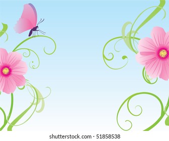 vector illustration of cosmos flower