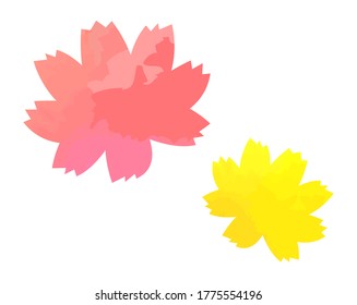 Ilustración vectorial de las flores de cosmos floreciendo en otoño. 