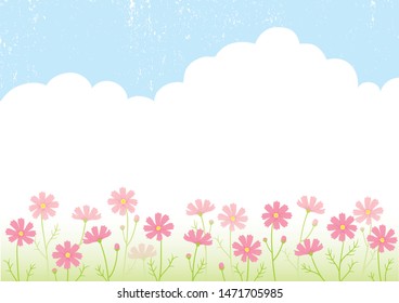 Vector illustration of cosmos garden