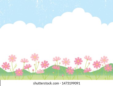 
Vector illustration of cosmos garden
