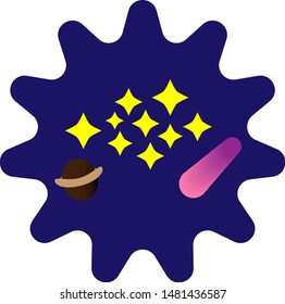 Vector illustration of cosmos, stars and planets