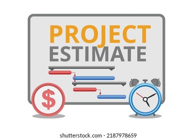 Vector Illustration Of Cost And Timing For Project Estimate Concept.