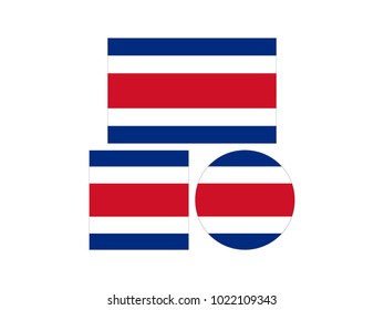 vector illustration of Costa Rica flags