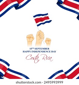 Vector illustration of Costa Rica Independence Day social media feed template