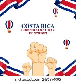 Plantilla de alimentación de medios sociales del Día de la Independencia de Ilustración vectorial de Costa Rica