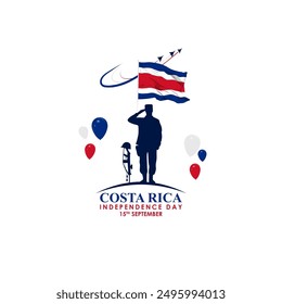 Vector illustration of Costa Rica Independence Day social media feed template