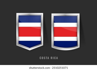 Vector Illustration of COSTA RICA Label Logo. COSTA RICA Badge Sign COSTA RICA With Flag, Costa Rican Product Label Banners Template.