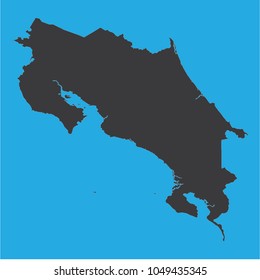 vector illustration of Costa Rica map. eps10.blue background.