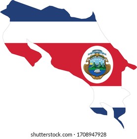 ilustración vectorial del mapa de Costa Rica con bandera