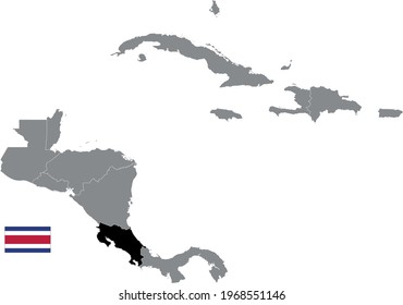 vector illustration of Costa Rica map and flag