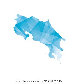 ilustración vectorial del mapa de Costa Rica con formas geométricas de color azul