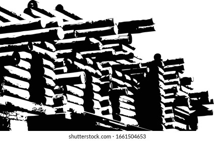Vector illustration of cottage under construction
