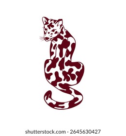 ilustração vetorial de uma cor de borgonha de puma 