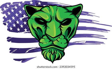 Vector illustration of cougar head graphic design