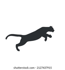 vector illustration of a cougar, wild animal vector icon.