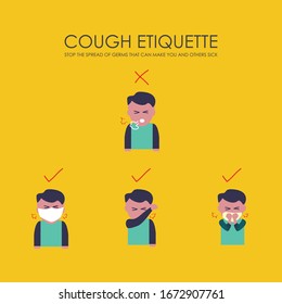 Vector Illustration Of Cough Etiquette