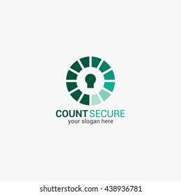 Vector illustration of count secure logo design template. flat style design