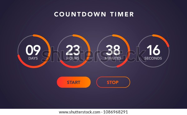 Vector Illustration Countdown Timer Website Element Stock Vector ...