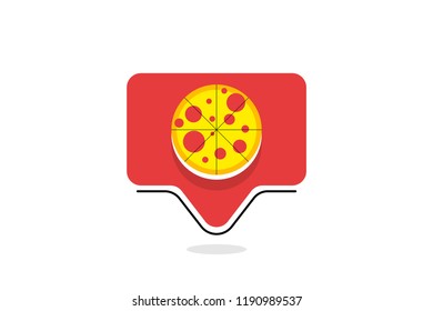 Vector illustration of Counter Like of Pizza Notification. Pizza Icon. Social Media like. Food Love Concept.