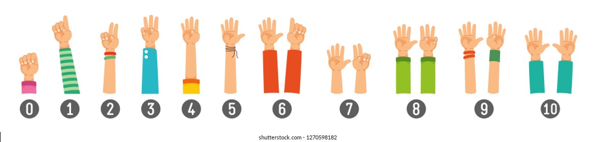 Vector Illustration Of Counting Hand