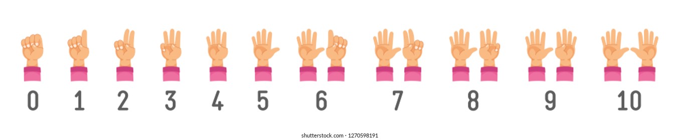 Vector Illustration Of Counting Hand