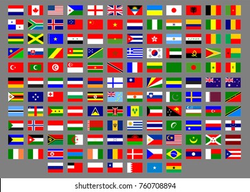 A vector illustration of Countries flags in a simple easy way to grab them all.
in total 139 flag