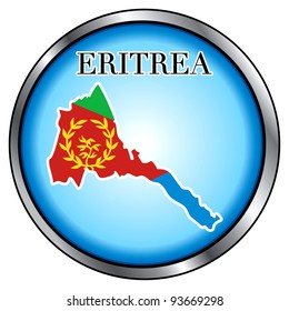 Vector Illustration for the country of Eritrea Round Button.