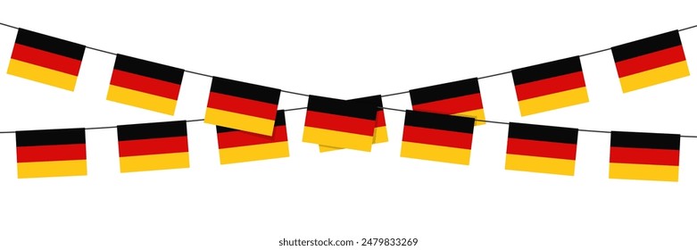 Vektorillustration der deutschen Landesflagge auf durchsichtigem Hintergrund. Hängende Flagge für die Feier des Unabhängigkeitstages.