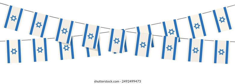 Vektorillustration der israelischen Landesflagge mit weißem Hintergrund. Jagdfahne zur Feier des Unabhängigkeitstages.