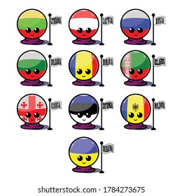 Ejemplo vectorial de la bandera del país en el continente del sur de Europa
