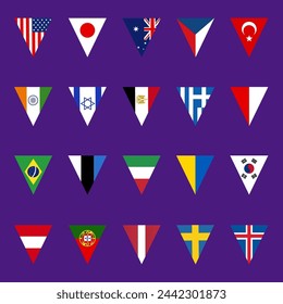 Vector illustration. Country flags collection

