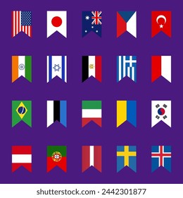 Vector illustration. Country flags collection

