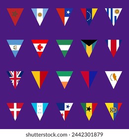 Vector illustration. Country flags collection

