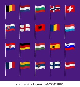 Vector illustration. Country flags collection

