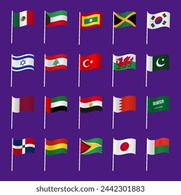 Vector illustration. Country flags collection
