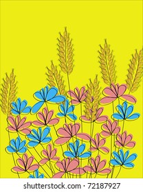 vector illustration of a country flower background