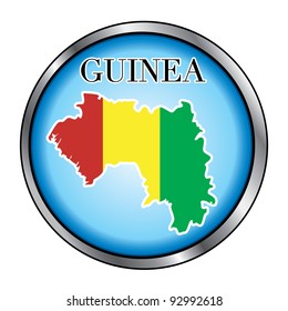 Vector Illustration for the country of Guinea Round Button.